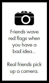 Friends wave red flags...